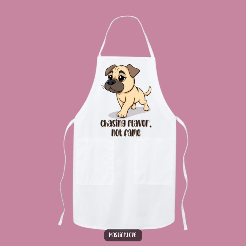Funny Mastiff Shadow Chase Apron - Chef's Humor for Kitchen Adventures