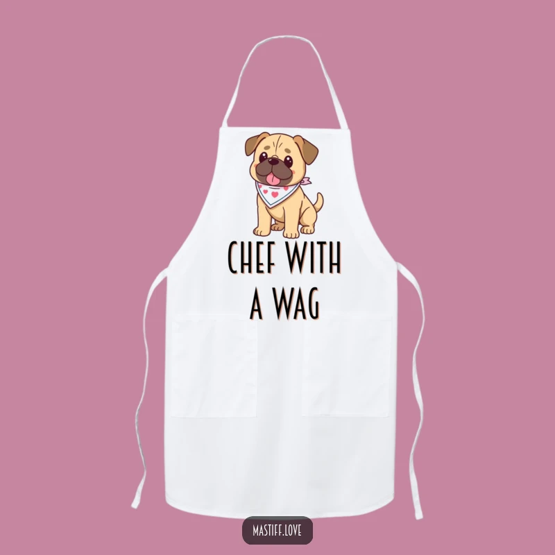 Funny Kawaii Mastiff Apron: Cook with Bandana Style, Great Funny Kitchen Gift