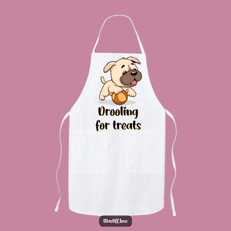 Funny Mastiff Puppy Ball Apron: Playful Chef Gear for Dog-Loving Cooks