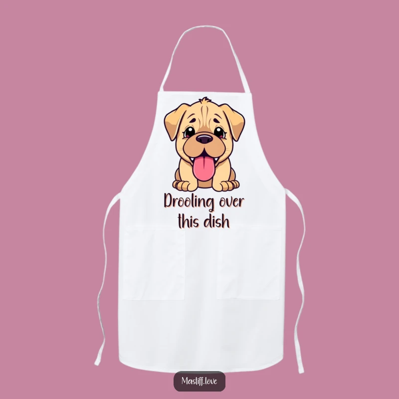 Funny Kawaii Mastiff Apron: Joyful Puppy Chef, Perfect Kitchen Gift
