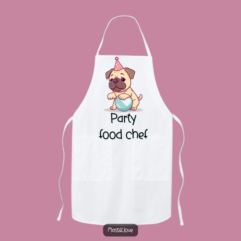 Funny Kawaii Mastiff Apron: Party Pup Chef, Perfect Kitchen Gift