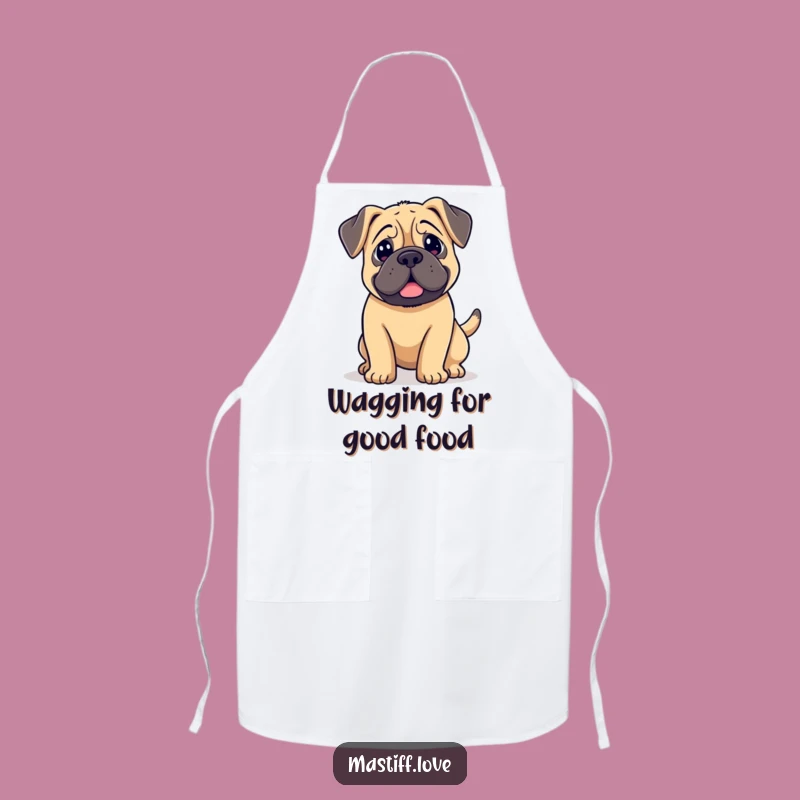 Funny Kawaii Mastiff Apron: Wagging Chef Pup, Perfect Kitchen Gift