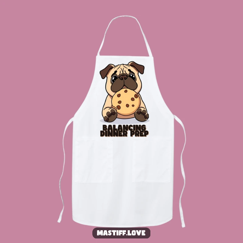 Funny Kawaii Mastiff Cookie Apron: Kitchen Humor for Dog-Loving Chefs