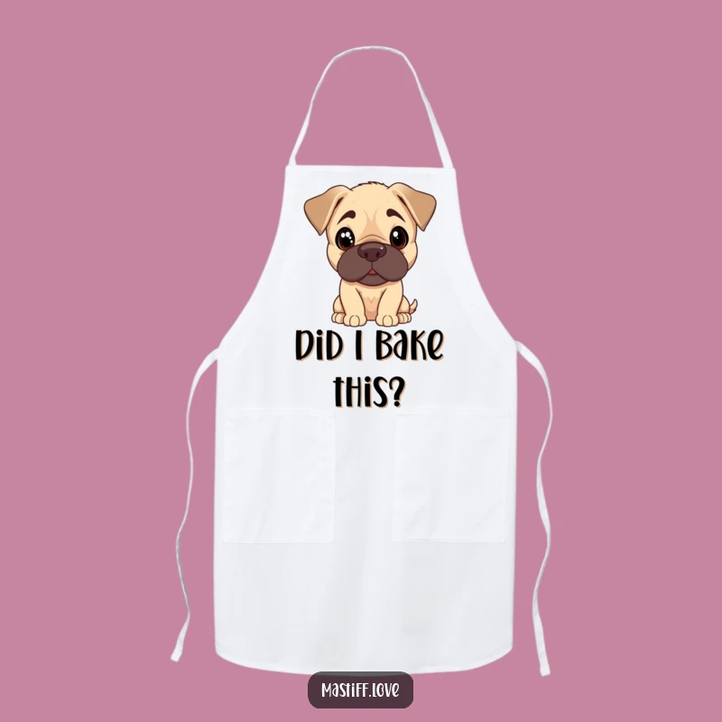 Funny Mastiff Puppy Head Tilt Apron - Kitchen Humor Curious Dog Funny Gift