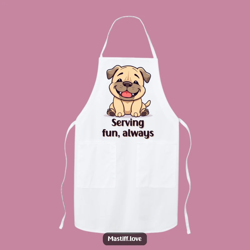 Funny Playful Mastiff Bowing Apron - Kitchen Humor for Happy Cooks