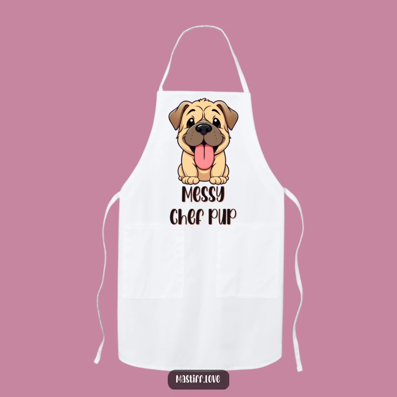 Funny Kawaii Mastiff Puppy Panting Apron - Kitchen Cuteness Overload