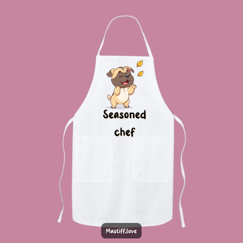 Funny Mastiff Leaf Apron: Playful Chef Gear for Autumn Cooking