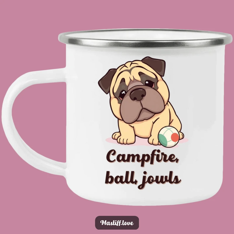 Funny Kawaii Mastiff Camping Mug: Gentle Nudges in the Wild, Durable Funny Gift