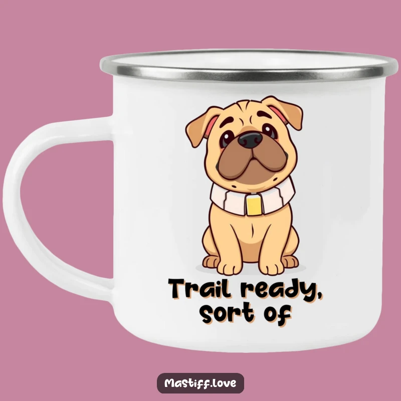 Funny Clumsy Mastiff Oversized Collar Camping Mug - Adventure in Awkwardness