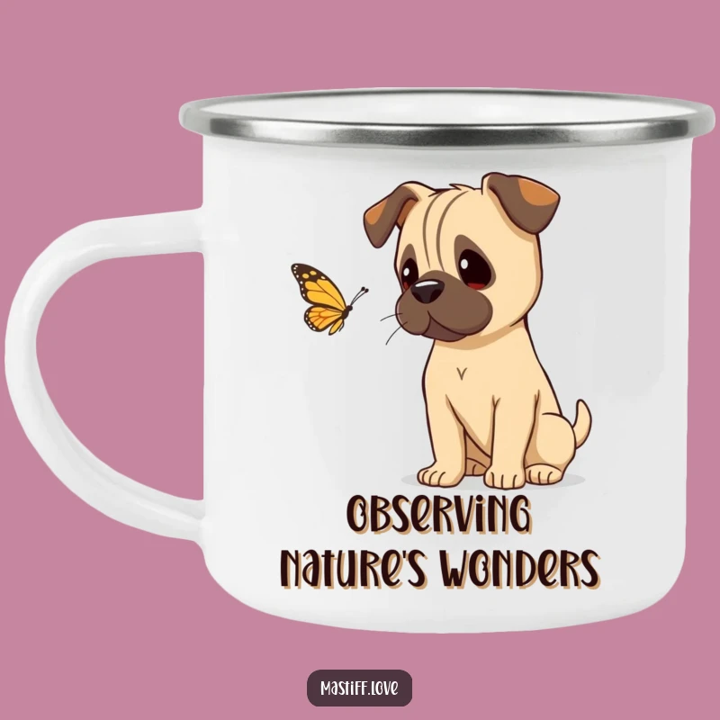 Funny Mastiff Curious Camping Mug - Head Tilt - Trailside Observation