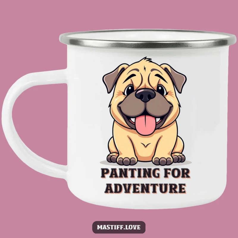 Funny Mastiff Camping Mug: Goofy & Hilarious Companion for Outdoor Adventures