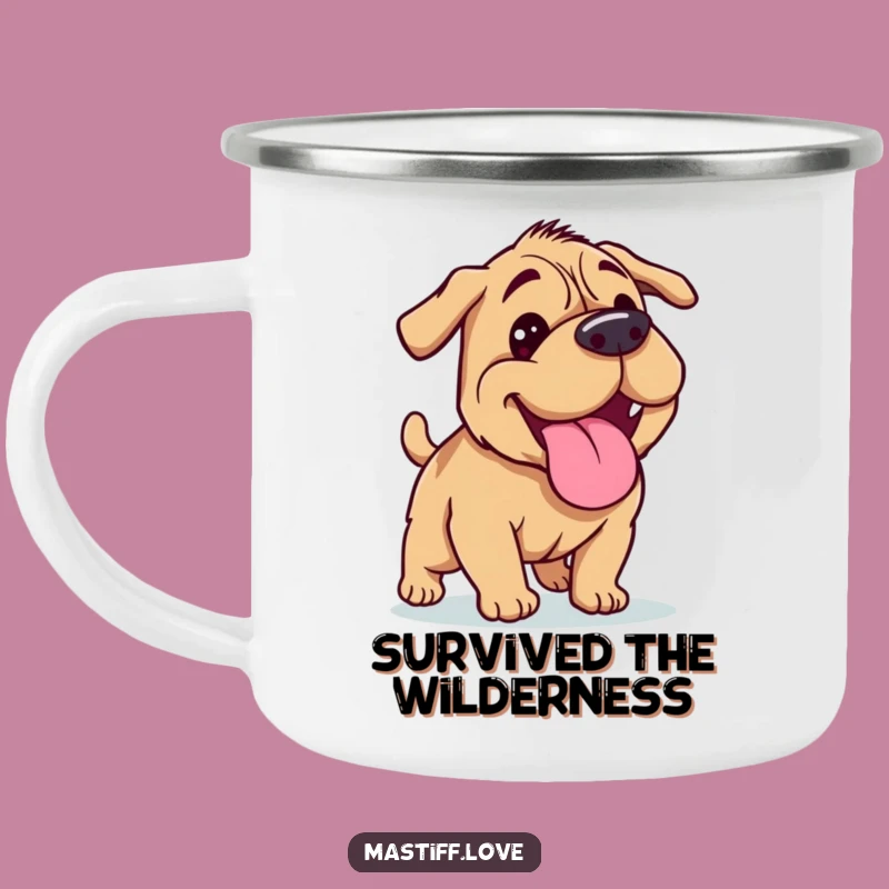 Funny Mastiff Happy Panting Camping Mug - Outdoor Dog Humor Gift
