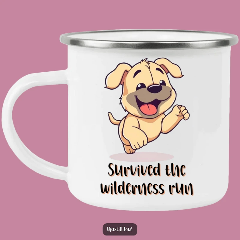 Funny Mastiff Running Camping Mug - Durable Happy Pup Cup for Outdoors
