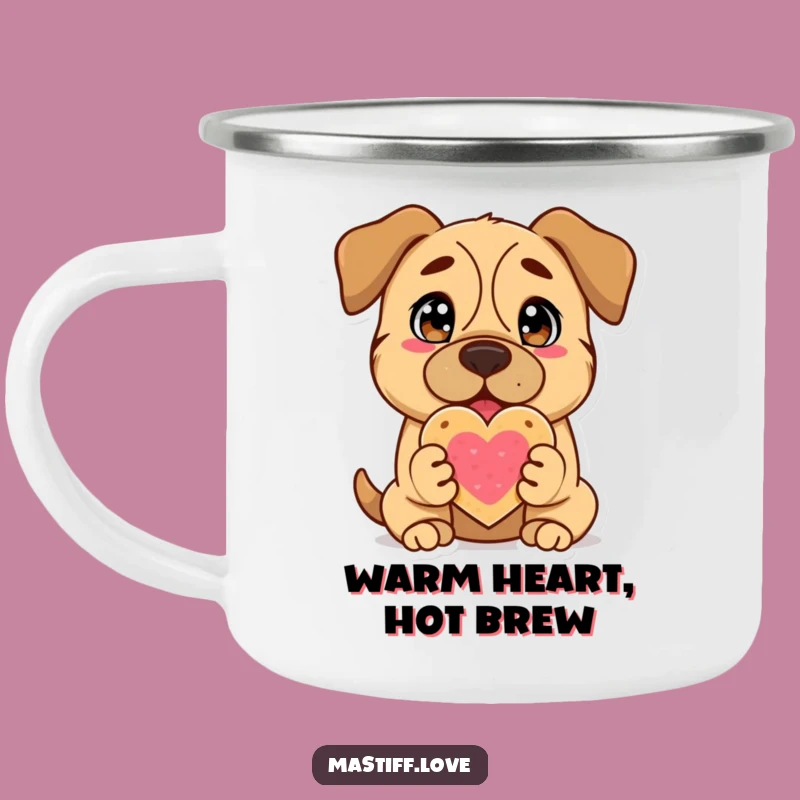 Funny Mastiff Heart Cookie Camping Mug: Outdoor Adventures with Dog Love, Gift