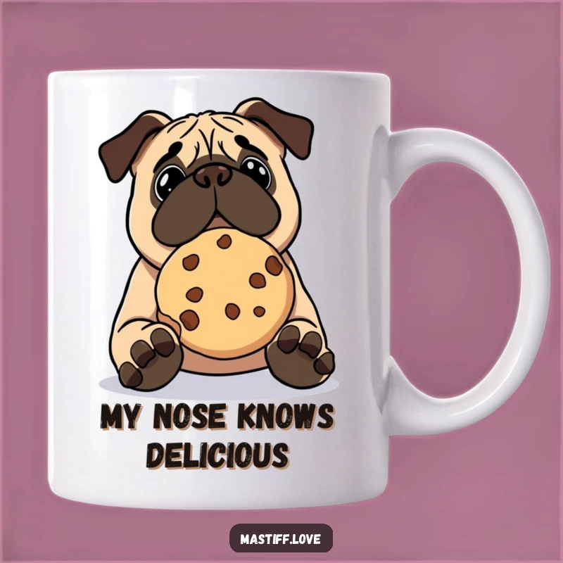 Funny Kawaii Mastiff Cookie Balance Mug: Hilarious Dog Gift for Treat Lovers