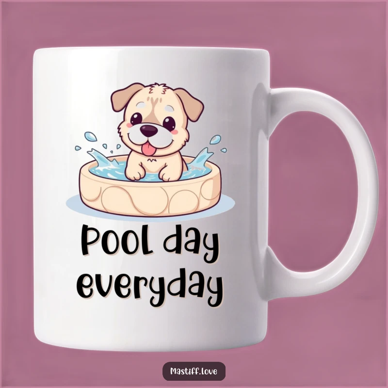Funny Kawaii Mastiff Pool Splash Mug, Adorable Dog Lover Gift