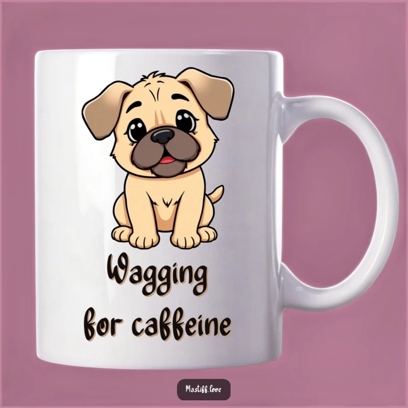 Funny Kawaii Mastiff Tail Wag Mug: Happy Dog Gift for Endless Joy