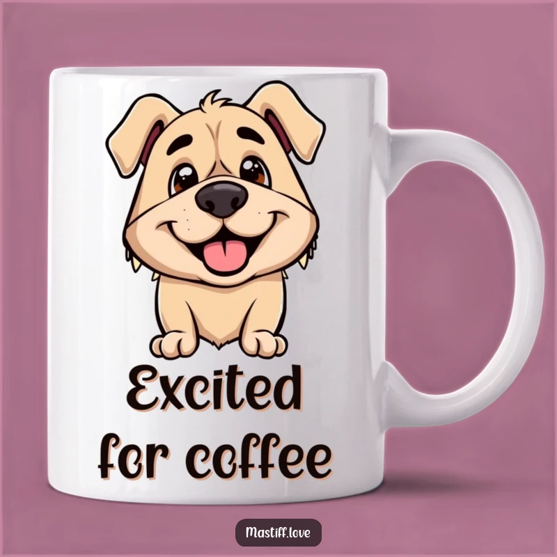 Funny Mastiff Mug: Excited Ears Smile, Happy Dog Face, Perfect Gift
