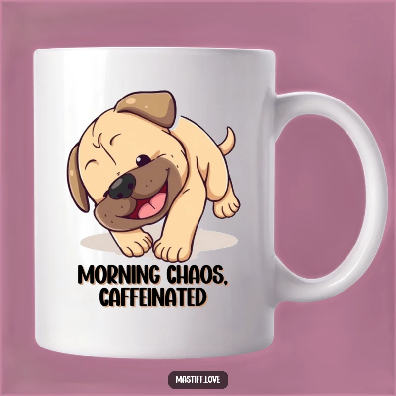 Funny Mastiff Puppy Tumble Mug - Adorable Clumsy Dog Lover Funny Gift