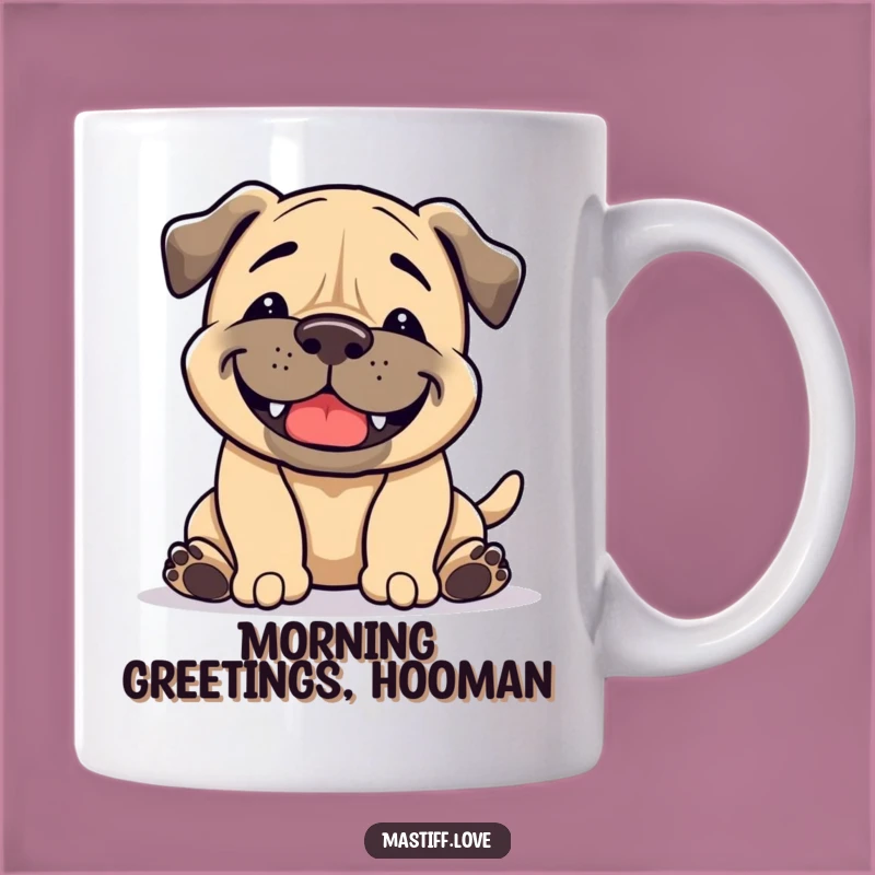 Funny Playful Mastiff Bowing Mug - Hilarious Dog Lover Gift