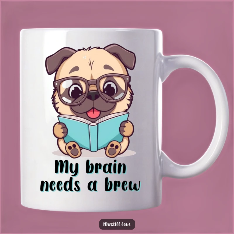 Funny Mastiff Scholar Mug: Delightful Spectacled Dog Reading Gift