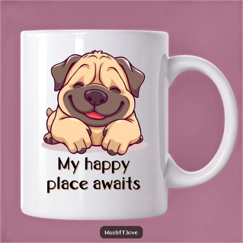 Funny Giggling Mastiff Mug: Adorable Dog Rolling for Belly Rubs - Perfect Gift