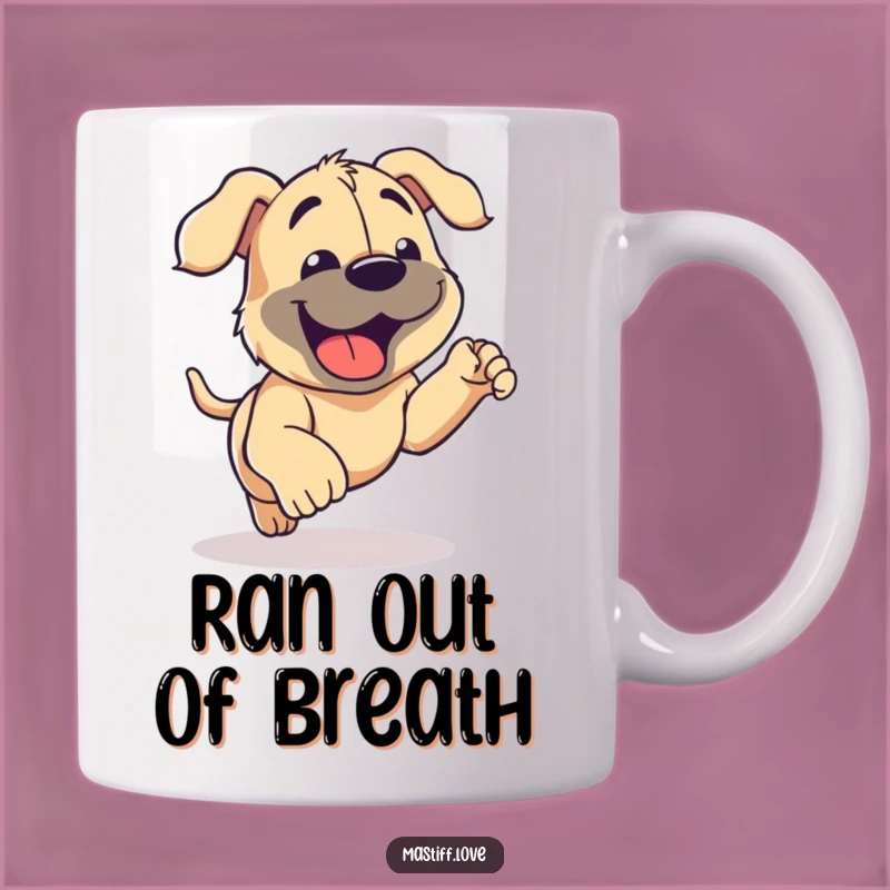 Funny Mastiff Running Mug - Happy Panting Pup Gift for Energetic Dog Owners