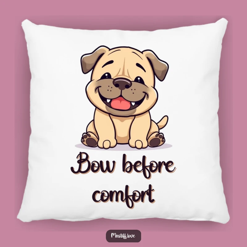 Funny Playful Mastiff Bowing Pillow - Comfy & Hilarious Decor