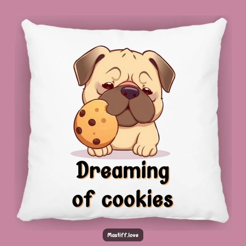 Funny Kawaii Mastiff Pillow: Cookie Balance Comfort, Cozy Humorous Decor