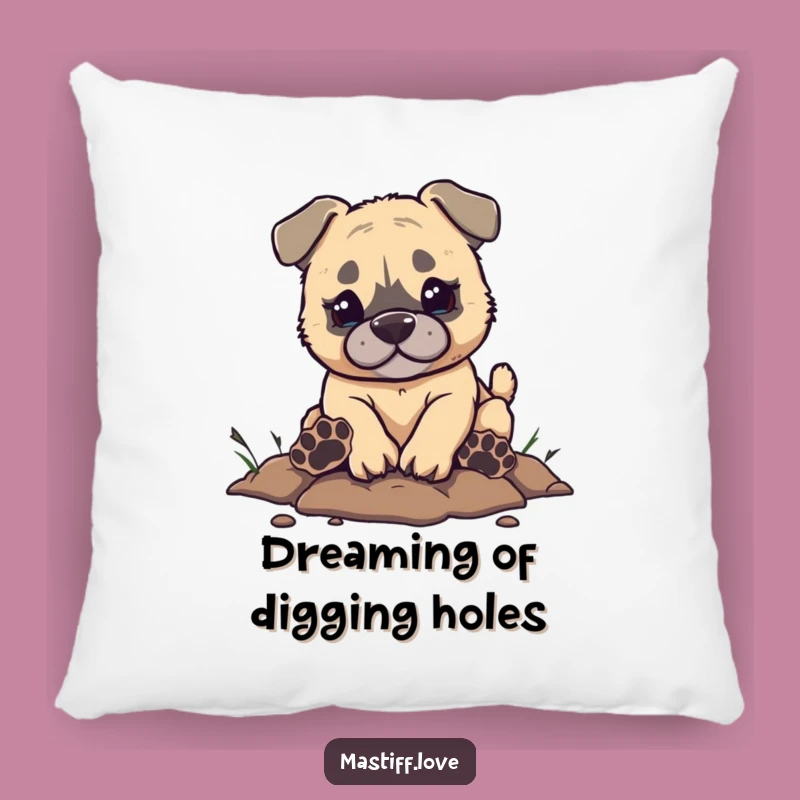 Funny Mastiff Digging Pillow - Squishy Paw Prints Cushion for Cozy Comfort