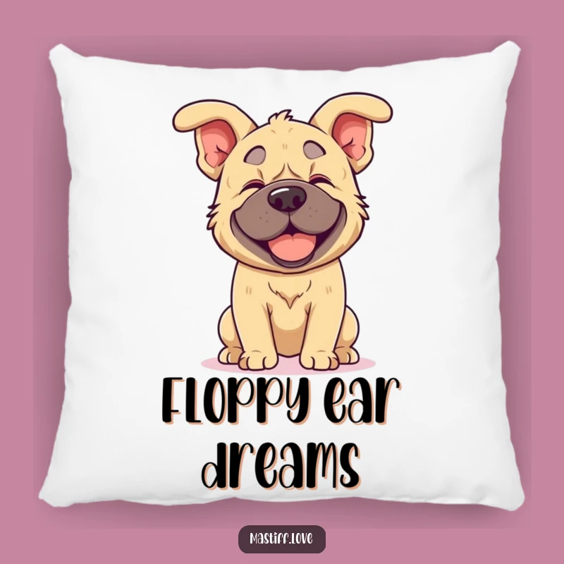 Funny Kawaii Mastiff Pillow: Floppy Ear Fun for Cozy Comfort, Perfect Funny Gift