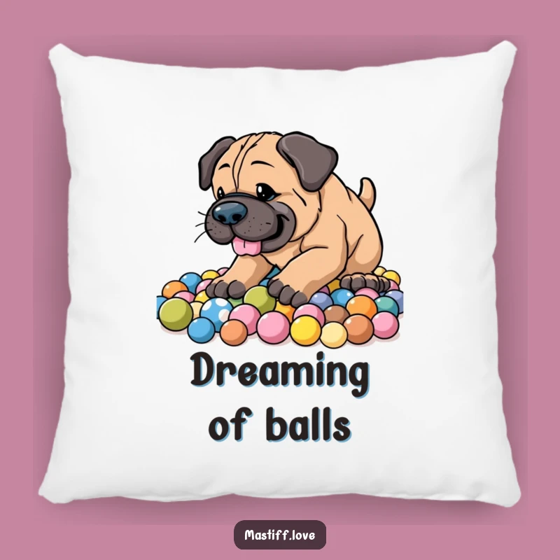 Funny Energetic Mastiff Pillow - Comfy & Playful Dog Decor for Enthusiastic Homes!
