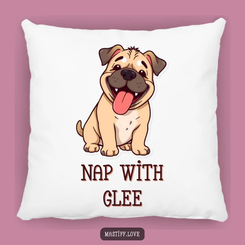 Funny Happy Mastiff Pillow: Cozy Comfort with a Joyful Panting Pup