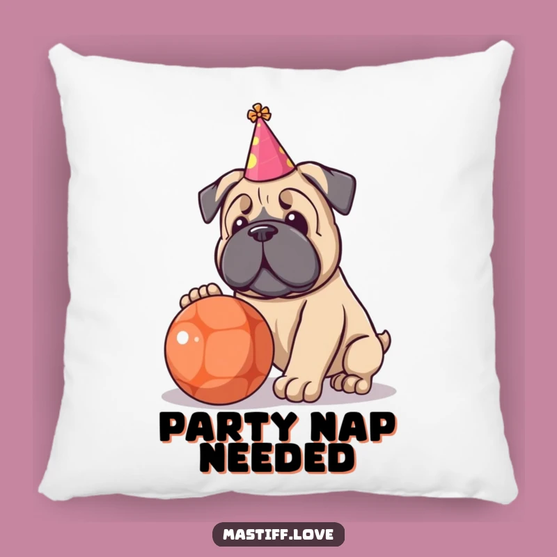 Funny Kawaii Mastiff Party Pillow - Cozy Celebration Cushion