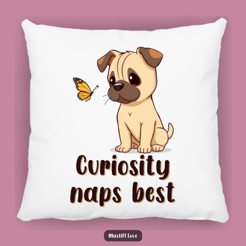 Funny Mastiff Curious Pillow - Head Tilt - Comfy & Gentle Decor