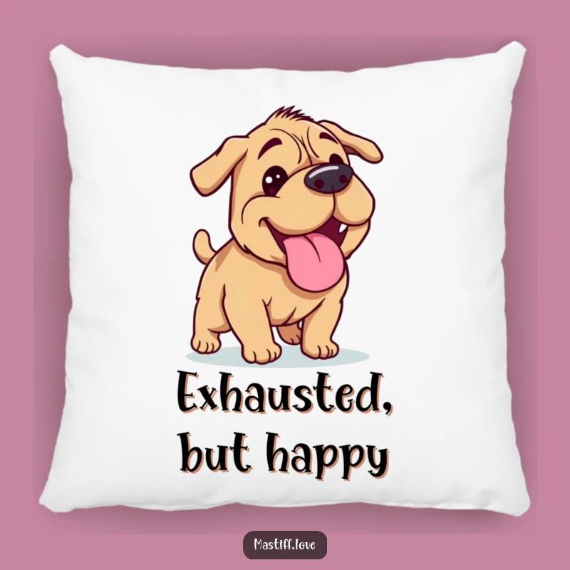 Funny Mastiff Happy Panting Pillow - Cozy Dog Lover Funny Gift