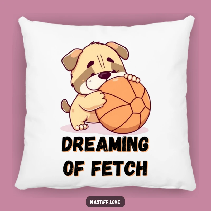 Funny Mastiff Pillow: Cozy Playful Dog Nudging Ball Cushion, Home Decor Gift