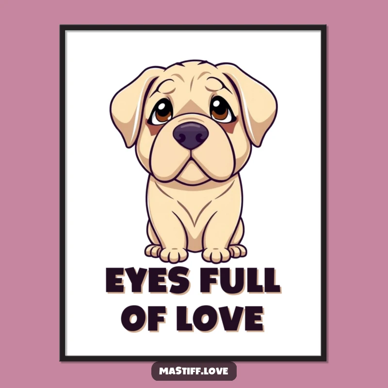 Funny Mastiff Digital Art: Instant Adoring Decor for Dog Lover's Space