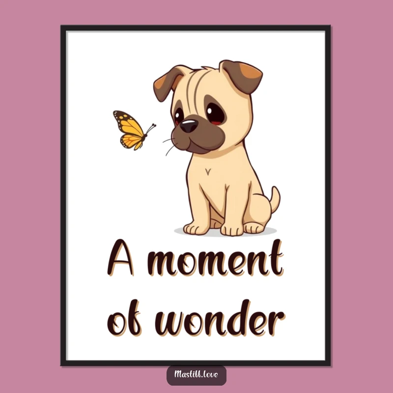 Funny Mastiff Curious Digital Art - Head Tilt - Instant Calm Decor