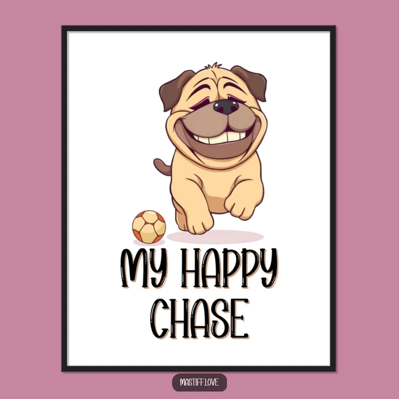 Funny Mastiff Dopey Chase Digital Art - Playful Dog Wall Art Funny Gift