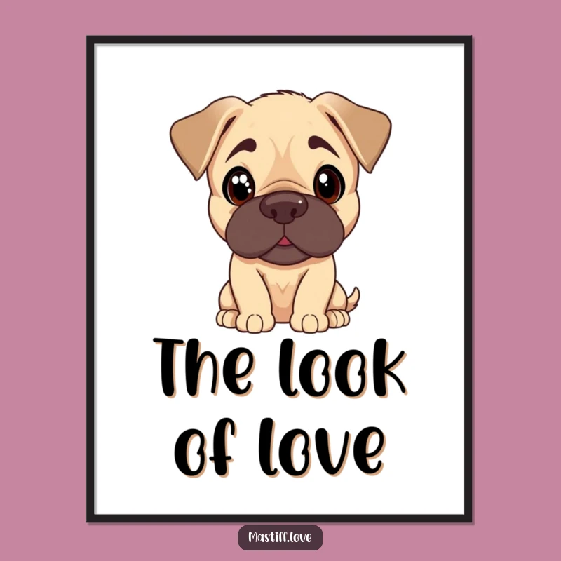 Funny Mastiff Puppy Head Tilt Digital Art - Curious Dog Wall Art Funny Gift