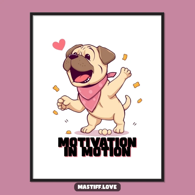 Funny Mastiff Treat Digital Art: Excited Jumper Artwork, Instant Hilarious Funny Gift!
