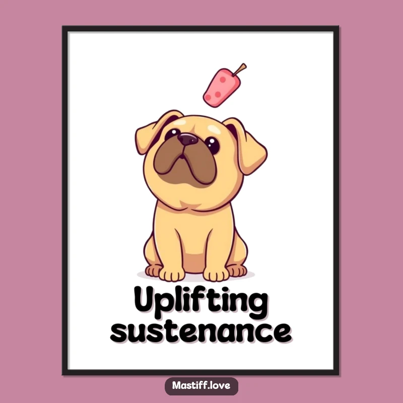 Funny Mastiff Floppy Ears Treat Digital Print - Instant Humorous Art