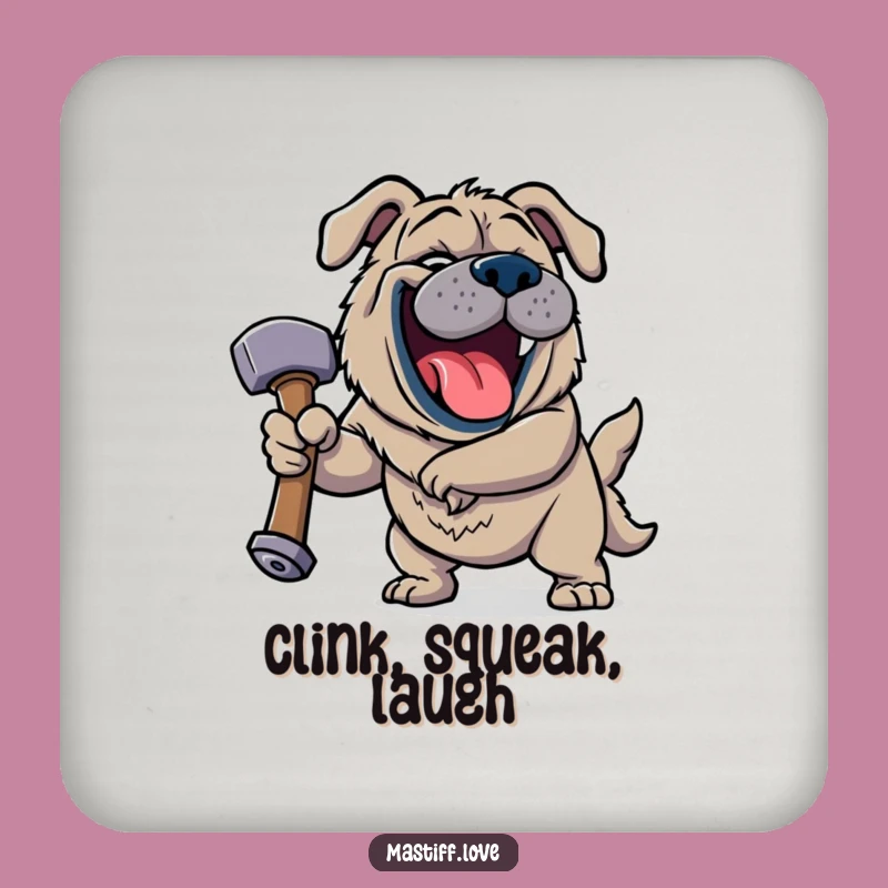 Funny Jovial Mastiff Coaster - Hilarious Dog Accessory for Laughing Surfaces!
