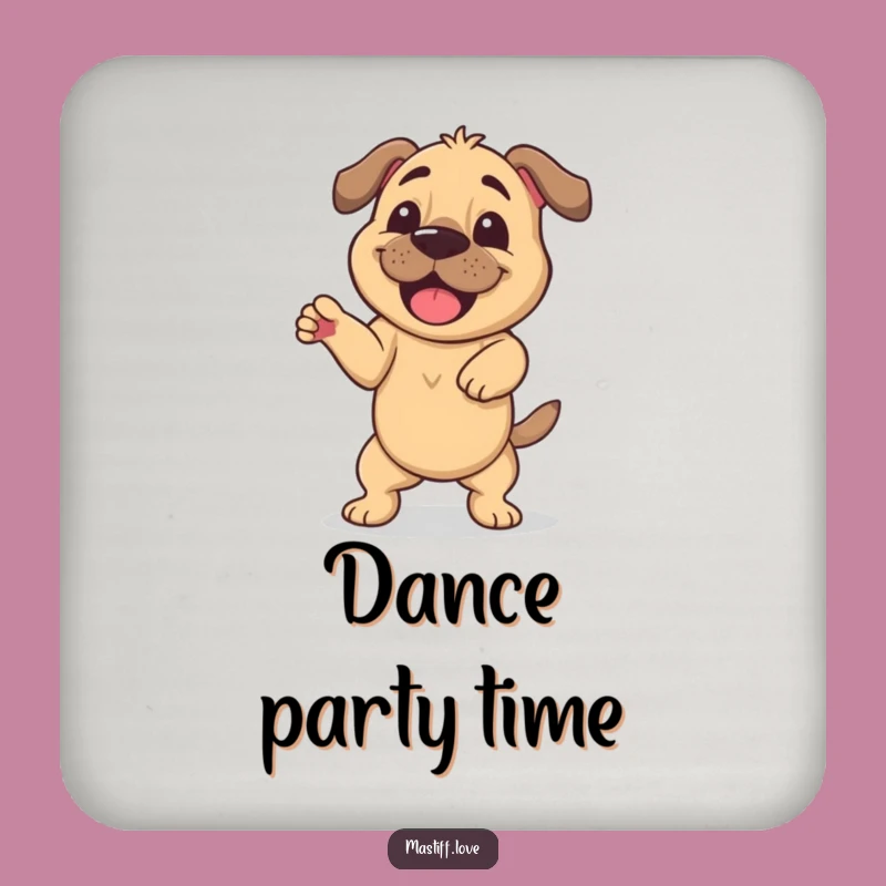 Funny Mastiff Dance Coaster: Silly Wiggle Art, Humorous Protection