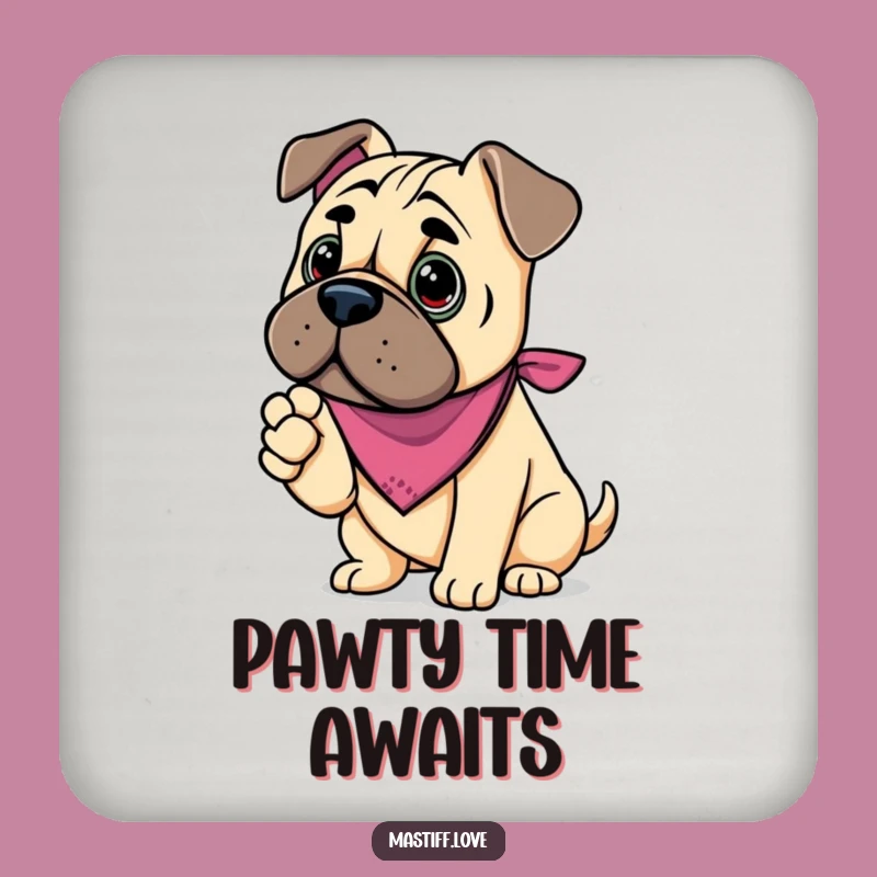 Funny Kawaii Mastiff Coaster: Paw Offer Protection, Perfect Home Gift