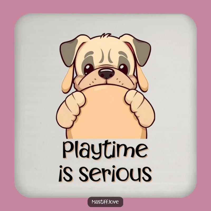 Funny Kawaii Mastiff Coaster - Protect Surfaces, Adorable Tabletop Fun