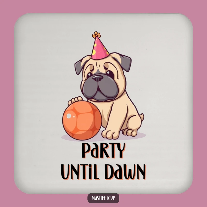 Funny Kawaii Mastiff Party Coaster - Protect Surfaces with Fun