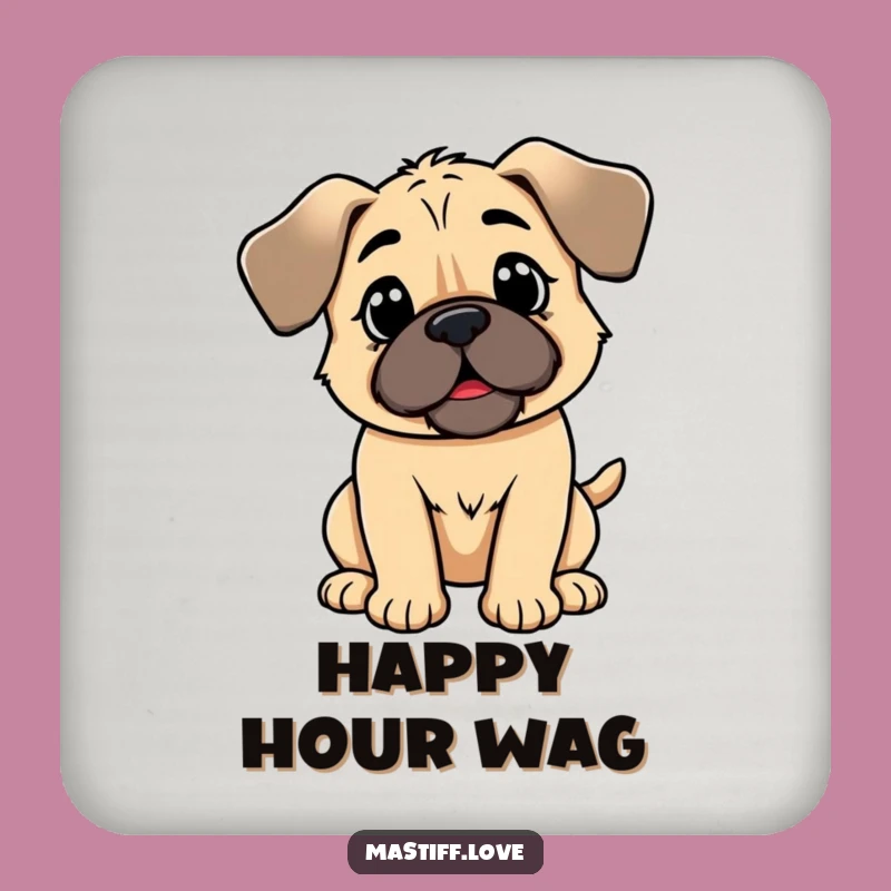 Funny Kawaii Mastiff Wagging Tail Coaster: Happy Protection for Surfaces