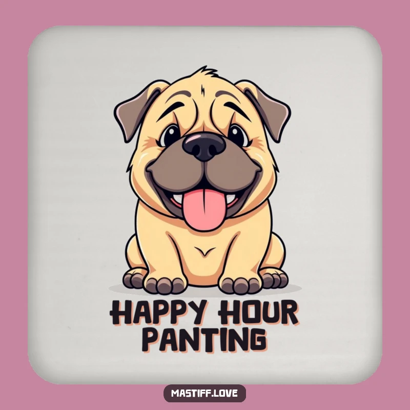 Funny Mastiff Coaster Set: Protect Surfaces with Goofy Dog Charm